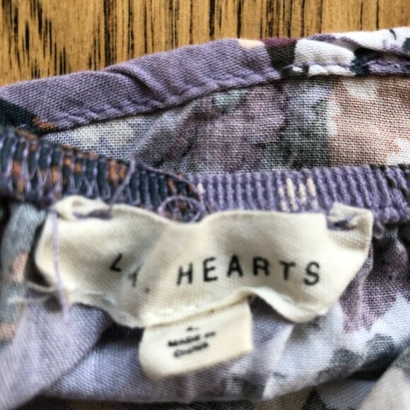 LA Hearts Patchwork Square Neck Puff Sleeves Crop Top Large - Picture 3 of 5